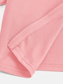 SHEIN Girlism NovaGlow 青少年女孩運動休閒日常針織素色開襟外套與喇叭褲套裝 - 粉色 - 查看 8