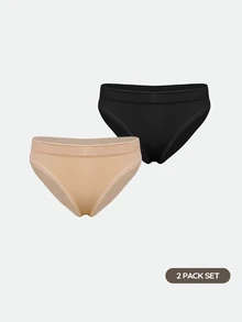 SHAPORA Women's Best-Selling Minimalist Solid Color Fashion Comfortable High Cost-Performance High Quality Portable Seamless Triangle Panties 2pcs/Pack - Multicolor - View 1
