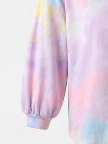 2pcs/Set Young Girl Fashion Casual Drop Shoulder Ribbed Knit "Smiling Face" Pattern T-Shirt & Leggings Pink Set - Comfortable Autumn Ribbed Knit Casual Outfit For Girls - Multicolor - View 6
