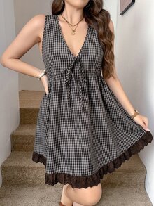SHEIN LUNE Vestidos Tallas Grandes - Marrón - Ver 5