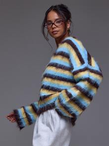 MUSERA Multicolour Knit Long Sleeve Cardigan Winter Autumn Everyday Casual Going Out Cool Weekdaze - Multicolor - View 3