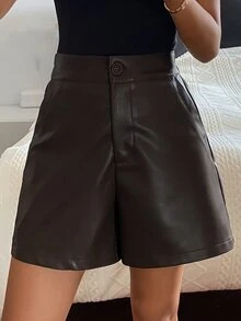 DAZY Women's Casual Versatile Solid Color Shorts - Rust Brown - View 4