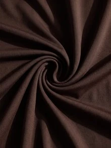 CovetEZ 大尺碼夏季紅色條紋T恤與長褲休閒兩件套 - 棕色 - 查看 7