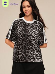 OutZeal Women Sports Tee Casual Daily Natural Soft Leopard Print Short Sleeve T-Shirt Summer - Multicolor - View 1