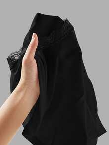 SHEIN Clasi 女款蕾絲拼接單肩修身百搭休閒T恤 - 彩色 - 查看 7
