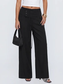 Avantive Women's Fashion Versatile Commuter Suit Pants - Black - View 5