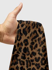 ROMWE Grunge Punk Dark Punk Leopard Print Sleeveless Plus Size Tank Top - Brown - View 5