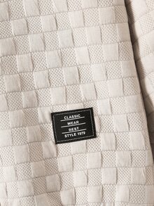 SHEIN 青少年男孩秋冬保暖基礎款加厚舒適連帽衛衣與運動長褲2件套，適合休閒日常穿著、街頭風，秋冬套裝 - 卡其色 - 查看 5