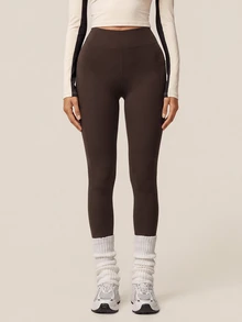 SHEIN BAE Women Brown Pocket High Waist Leggings Tummy Control Gym Workout Training Running Yoga Athletic Pants - Coffee Brown - View 5