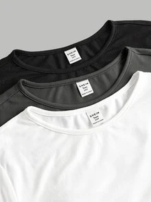 Solflare 3PCS Plus Size T-Shirts - Multicolor - View 3