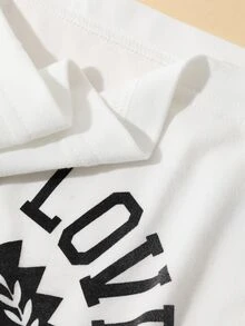 Betty Boop x DAZY Curve Plus Size Letter Print Cold Shoulder Fitted Long Sleeve White Sexy Top T-Shirt Fall Graphic Tees - White - View 3