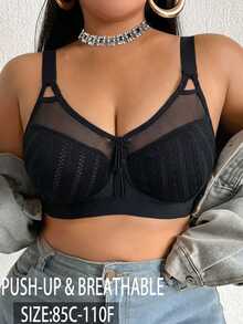 DesireSculpt Plus Size Wireless Bra, 1pc - Black - View 5