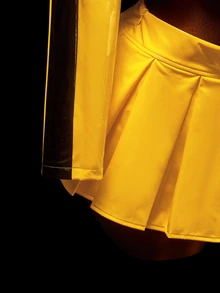 Amplova Yellow And Black Halloween Party Event - Cute Cosplayer Outfit Featuring Racing Elements For Ladies - Yellow - View 7