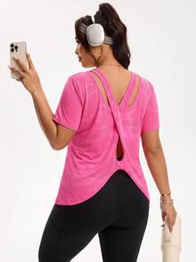 Dewbera Dewbera 2026 New Special Fabric Sweet Women Plus Size Sports T-Shirt Tank Top - Hot Pink - View 2