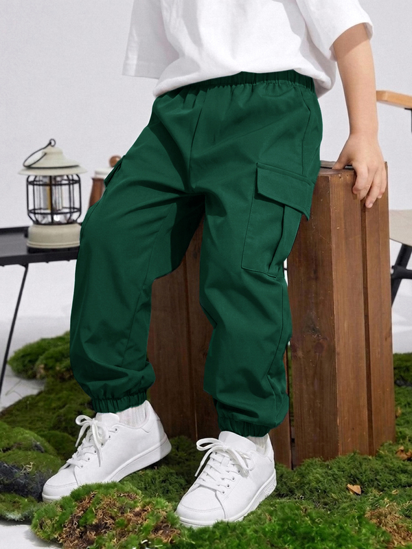 SHEIN Kids Tween Boy Pocket 3D Loose Cargo Pants Suitable For Commuting, School, Daily Casual, Vacation, Travel, Sports, Spring, Summer, Autumn, Winter