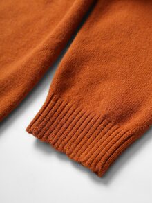 SHEIN LUNE CURVE Plus Size Women's Solid Color Casual Versatile Daily Wear Cardigan - Orange - View 6
