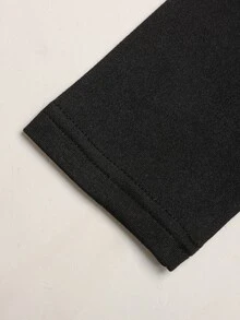 SHEIN 青少年女孩黑白拼色前開襟拉鍊夾克背心內搭褲運動套裝 3件組 - 黑與白 - 查看 6