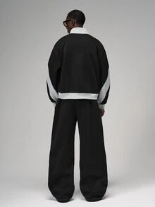 STYNVO 男士拼色套頭運動衫與運動長褲套裝 - 灰色 - 查看 2