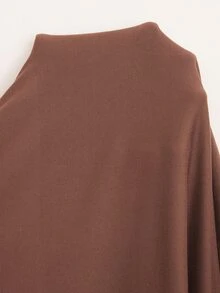 Doze Lane Minimalist Casual Plus Size Loungewear Set, Round Neck Long Sleeve Top With Classic Plaid Pants - Brown - View 7