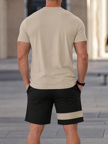 Gym Rark Setelan Olahraga Kasual Pria Lengan Pendek dan Celana Pendek dengan Motif Huruf, untuk Gym. - MultiWarna - View 2