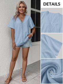 Comfylo Blusas Extra Grandes - Celeste - Ver 7