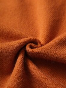 SHEIN LUNE CURVE Plus Size Women's Solid Color Casual Versatile Daily Wear Cardigan - Orange - View 4