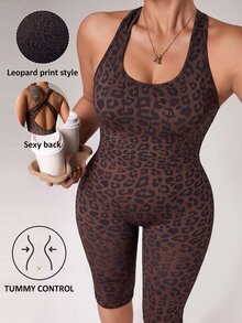 Easithlete Easithlete Seamless Knit Plus Size Women's Sports Jumpsuit - Brown - View 2