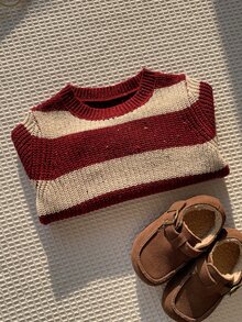 SHEIN 中性嬰兒男/女童、幼兒秋冬保暖內裡加厚可愛紅色條紋毛衣，嬰兒冬季毛衣，聖誕毛衣 - 紅色 - 查看 9