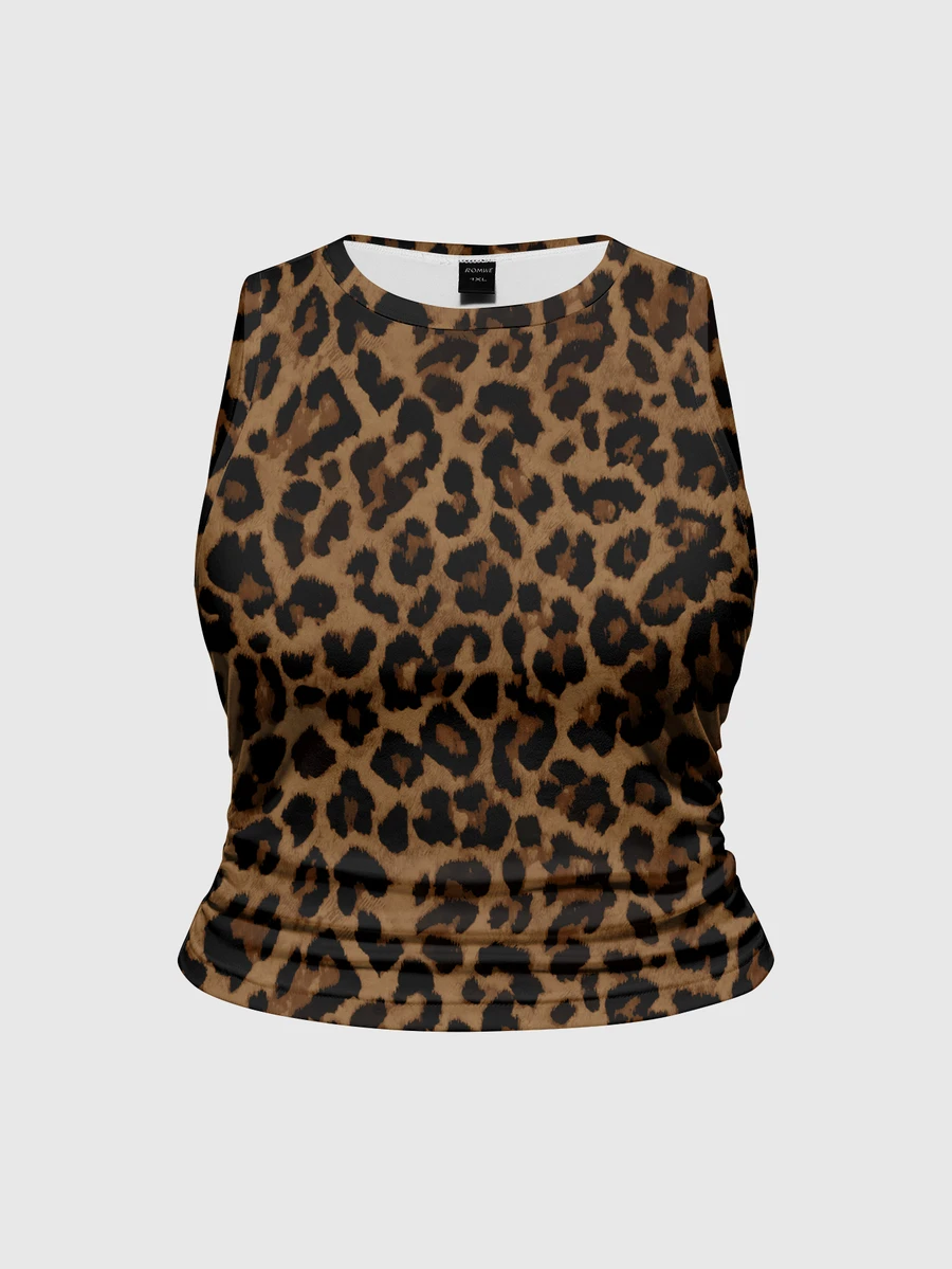 ROMWE Grunge Punk Dark Punk Leopard Print Sleeveless Plus Size Tank Top - Brown - View 1