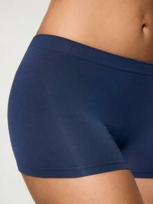 SHAPORA 女款純色修身休閒塑形下身褲 - 藍色 - 查看 5