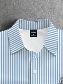 Manfinity EMRG Men's Street Style Letter & Character Print Short Shirt, Loose Short Sleeve Lapel Casual Top, Summer Streetwear - Multicolor - View 3
