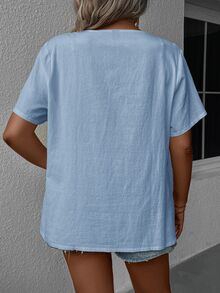 Comfylo Blusas Extra Grandes - Celeste - Ver 2