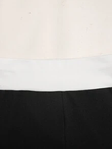 SHEIN 青少年女孩黑白拼色前開襟拉鍊夾克背心內搭褲運動套裝 3件組 - 黑與白 - 查看 12