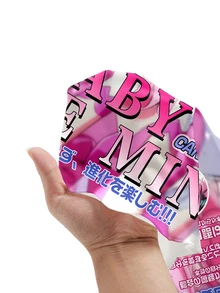 ROMWE Anime Dark Girl Slogan Sexy Dark Girl All-Over Print Mini Dress For Women - Pink - View 5