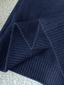 SHEIN 少女寬鬆休閒極簡舒適圓領長袖蝴蝶結串珠開襟衫，秋季返校季 - 藍色 - 查看 5