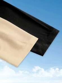 SHEIN EZwear 大尺碼女款純色寬鬆牛仔風百搭日常穿著長袖開襟衫 適合徒步、秋季、辦公室、外出、教師穿搭 黑色/奶油色 - 彩色 - 查看 4