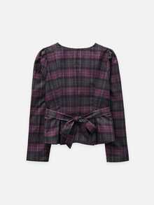 Nöista Plaid Two Pieces Skirt Set With Tailored Fit. Fall, Office Wear And Elegant Style. - Rust Brown - View 10