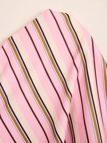 Doze Lane Women's Knitted Casual Sports Striped Long Sleeve Plus Size Pajama Set - Multicolor - View 7