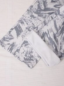 SHEIN 青少年女孩休閒抽繩下擺寬腿直筒運動長褲，秋冬款 - 淺灰色 - 查看 6