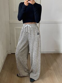 DAZY Women's Drawstring Waist Denim Casual Versatile Daily Wear Long Pants Fall - Grey - View 4