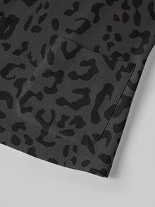 TaskEZ Scrub Set With Retro Contrast Color Leopard Print, Suitable For Work, Commuting, Pet Hospital And Other Occasions. - Multicolor - View 6