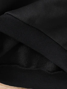 SHEIN 小男孩卡通恐龍圖案拼色連帽長袖套頭運動衫 - 彩色 - 查看 6