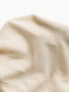 LYSMO 女款休閒繃帶式優雅通勤純色喇叭袖交叉綁腰上衣，適合早午餐與辦公室，米色，秋季 - 杏色 - 查看 7