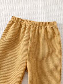 Cozy Pixies 男嬰卡通動物圖案針織軟綿圓領長袖套頭衛衣與鬆緊腰長褲兩件套 - 彩色 - 查看 4