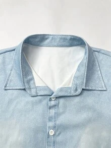 Airaco 男士夏季休閒牛仔效果印花襯衫 - 彩色 - 查看 4