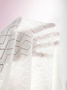 Amplova 女款針織性感前衛短袖洋裝，附領口與蕾絲下擺，適合返校季 - 白色 - 查看 10