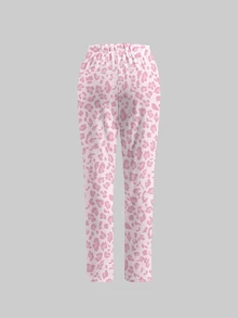 TaskEZ Scrub Uniform Set, Vintage Pink Leopard Print Pattern, Suitable For Pet Hospital, Work Commute - Multicolor - View 4
