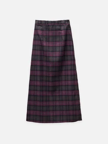 Nöista Plaid Two Pieces Skirt Set With Tailored Fit. Fall, Office Wear And Elegant Style. - Rust Brown - View 9