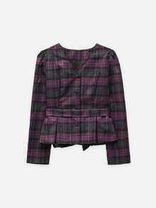 Nöista Plaid Two Pieces Skirt Set With Tailored Fit. Fall, Office Wear And Elegant Style. - Rust Brown - View 8