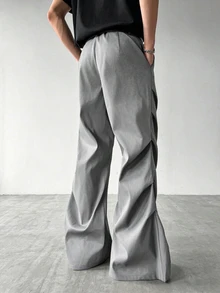 PAVTROS Men's Solid Color Casual Versatile Daily Travel Long Pants - Grey - View 2